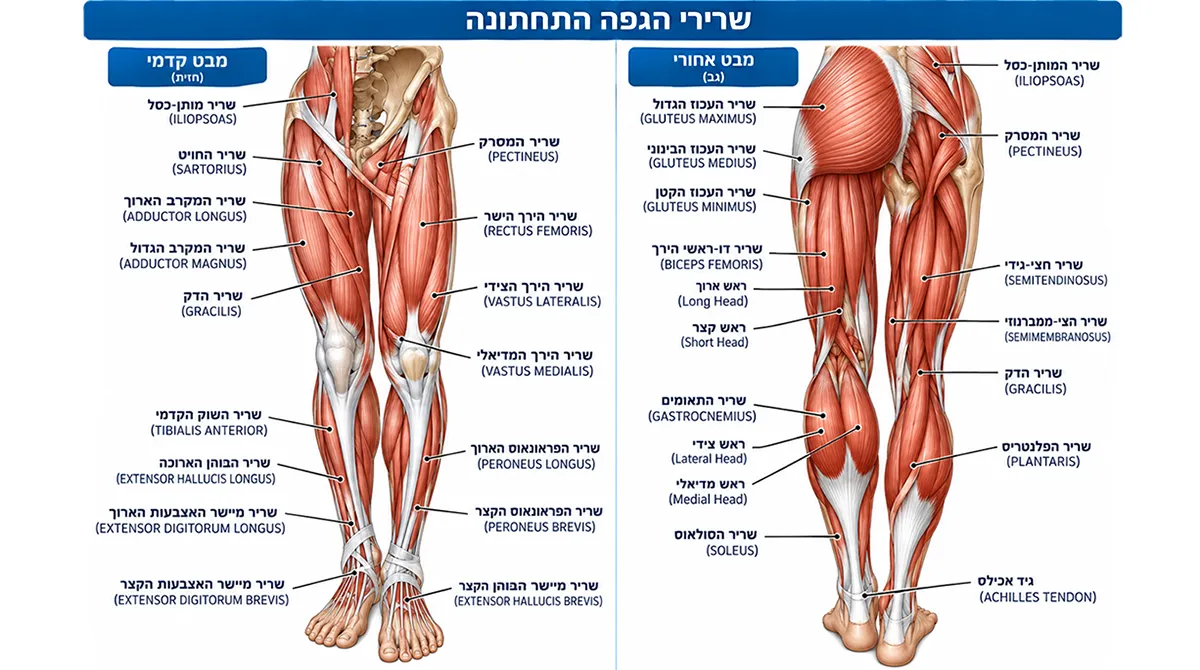 גפה תחתונה: אנטומיה, ביומכניקה ותנועה